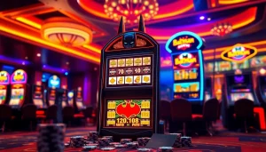 Menangkan di batman138 slot dengan mesin slot yang bersinar dan menarik dalam suasana kasino yang hidup.