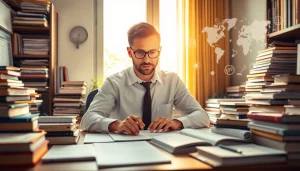 Enhance your translation skills with insights from https://www.elitetranslingo.com, showcasing a dedicated translator at work.