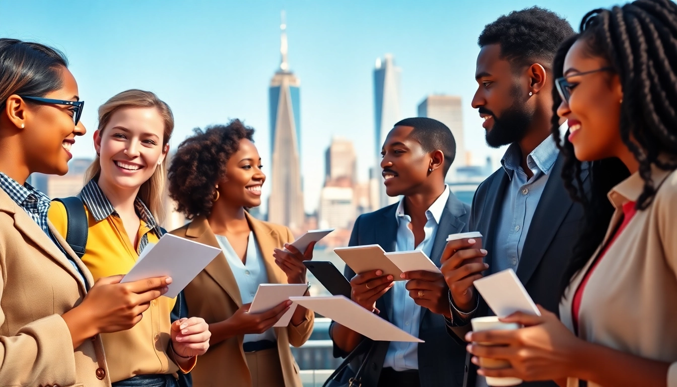 Networking professionals discussing jobs in New York to enhance job opportunities.