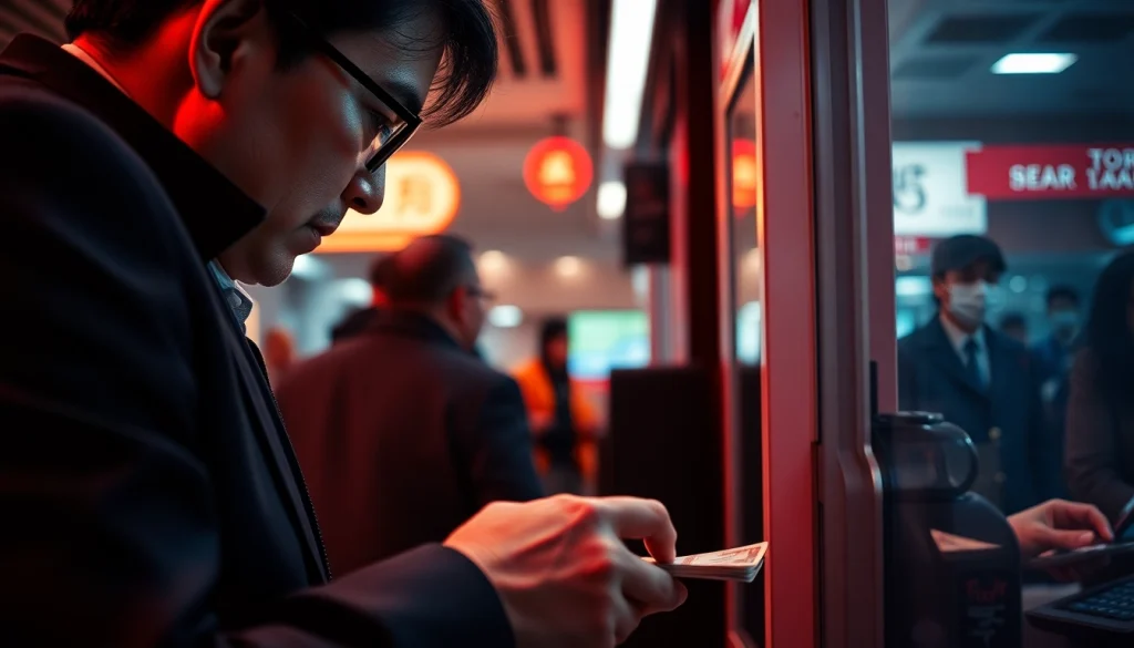 카드깡 현금 거래하는 장면을 보여주는 전문적인 묘사