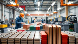 Showcasing NdFeB magnets manufacturer in china with skilled workers and production equipment.