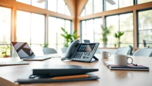 Streamlined uk phone systems in a modern office desk setup for enhanced productivity.