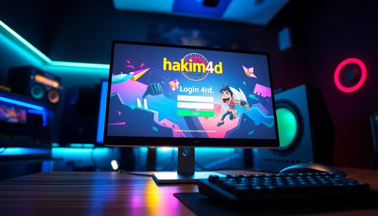 Masuk ke permainan hakim4d login game dengan tampilan layar modern dan pencahayaan menarik.