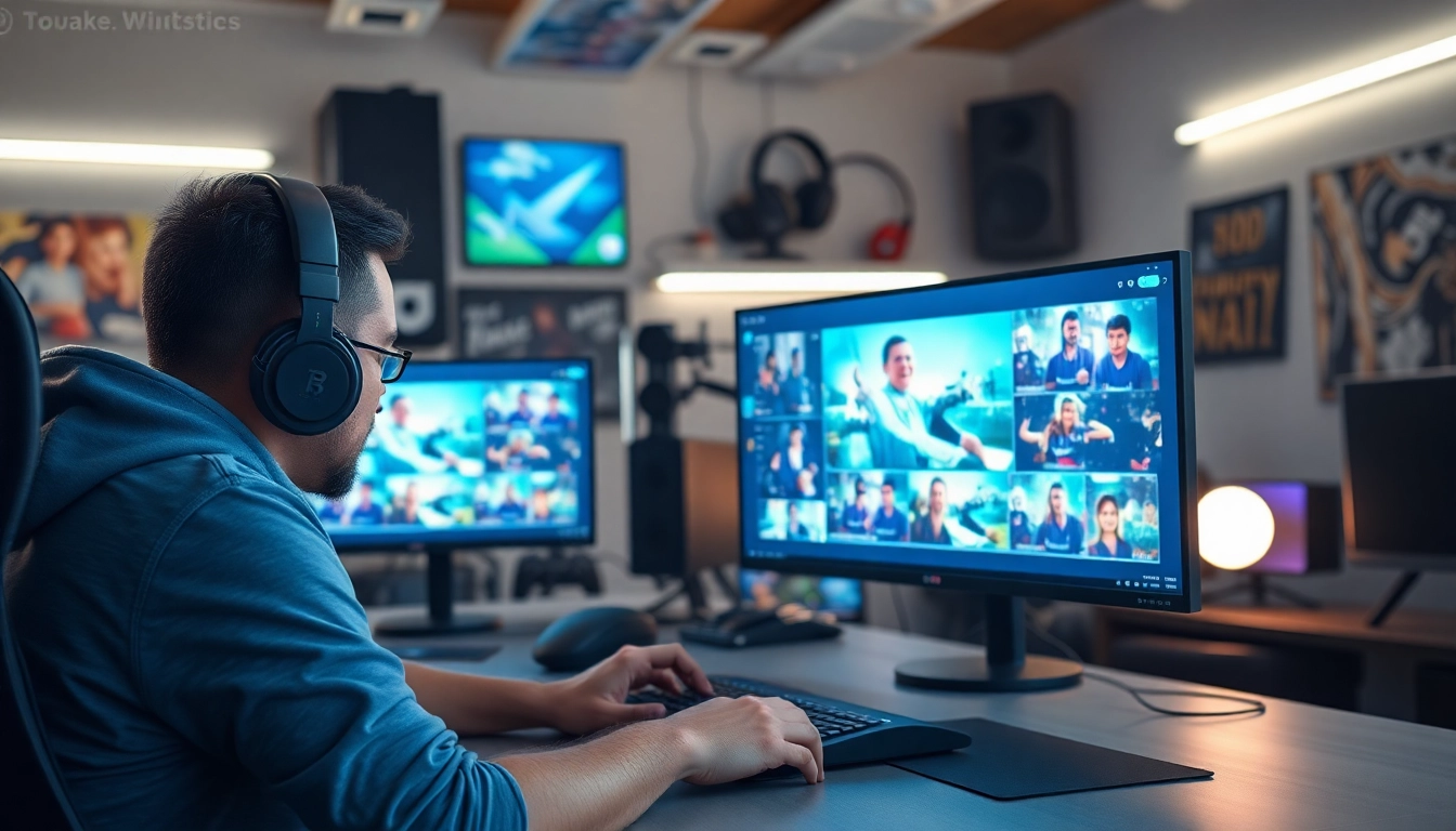 Stream videos and edit content seamlessly with tools from https://streamgen.cc, showcasing vibrant gaming setups.