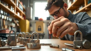 Locksmith showcasing expertise in security with https://www.dakenlocks.com high-security locks and tools.