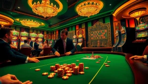 Experience the thrill of mm88 as players enjoy poker and roulette in a vibrant casino atmosphere.