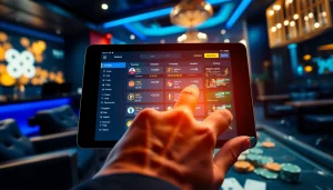 Engaging player using the 888 new app for online betting in a stylish lounge.