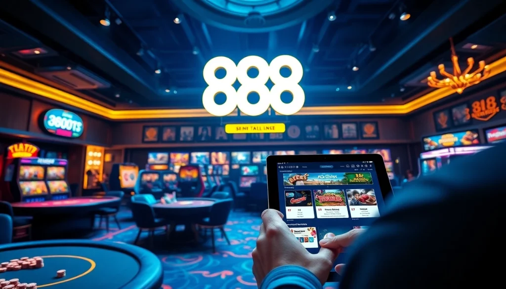 Exciting 888 new online gambling platform showcasing vibrant games and user-friendly interface.