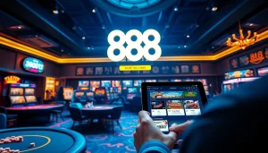 Exciting 888 new online gambling platform showcasing vibrant games and user-friendly interface.