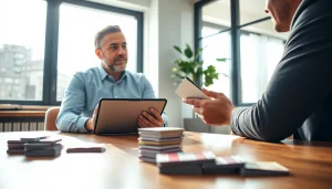 신용카드 현금화 방법을 설명하는 전문가와의 상담 장면입니다.