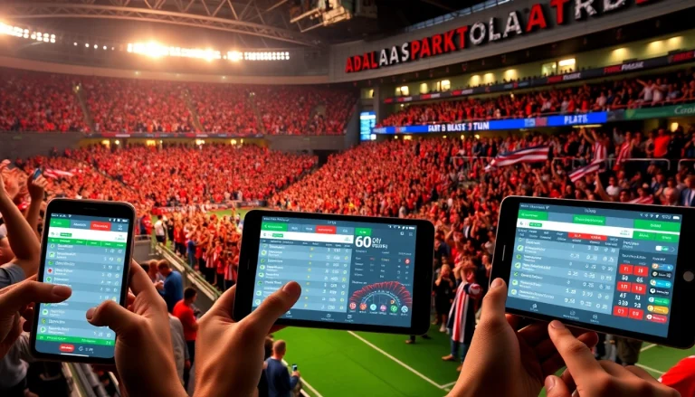 Showcasing the best sports betting apps in India amidst a lively sports atmosphere.