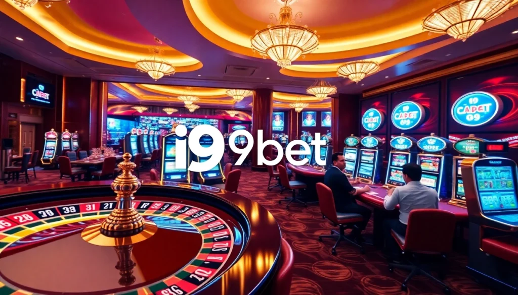 Players enjoying various games at i9bet's vibrant online casino interface.