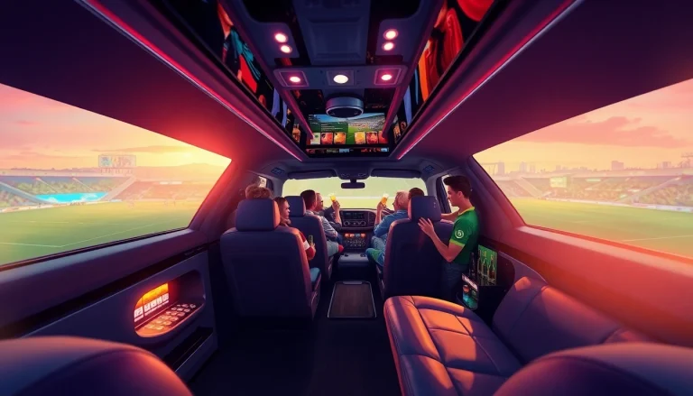 World Cup Group Transportation in a luxury limousine with fans celebrating in Los Angeles.