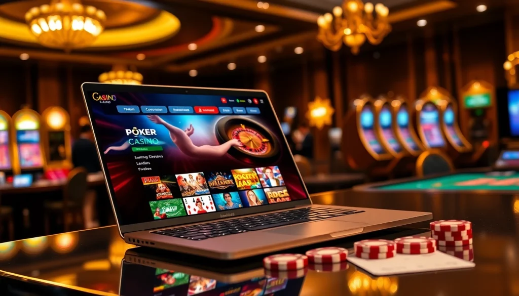 Experience the excitement of online gambling at giaimanhacai.news with interactive casino tables and vibrant game displays.