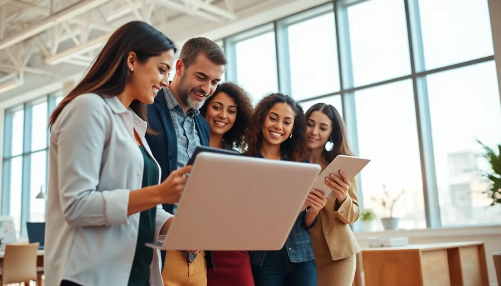Engaging professionals discussing managed IT support services in a modern office.
