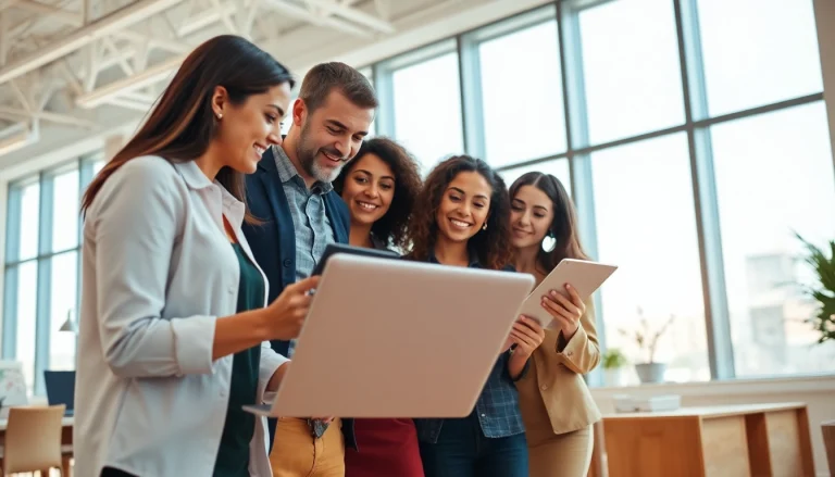 Engaging professionals discussing managed IT support services in a modern office.