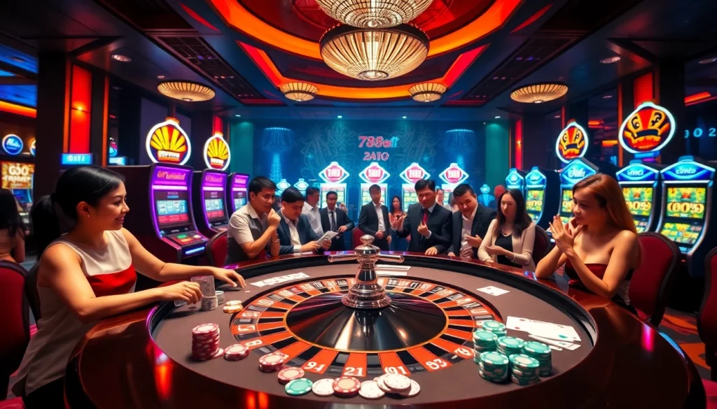 Engage in thrilling gameplay at 789BET không bị chặn, featuring vibrant tables and chips.