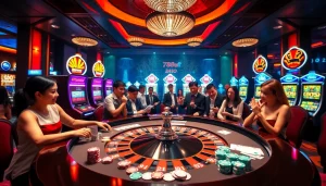 Engage in thrilling gameplay at 789BET không bị chặn, featuring vibrant tables and chips.