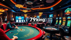Players engaging at the poker table with chips and cards while enjoying the thrill of gambling at https://79king.computer/.