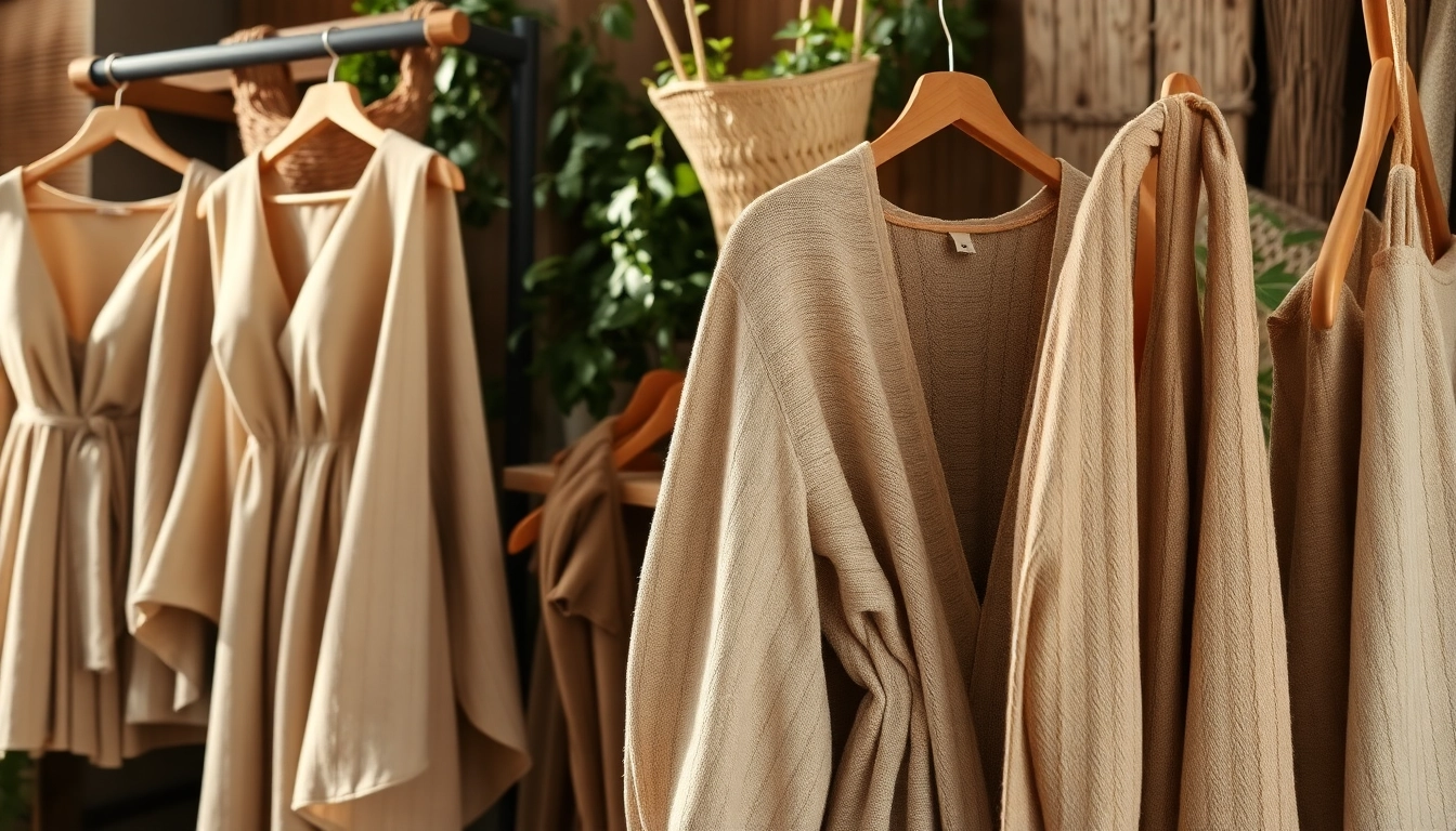Showcase of elegant handcrafted clothing from https://www.ound-ound.com emphasizing sustainable fashion.