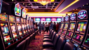 Menampilkan kesempatan terbaik pada slot gacor terbaru dengan mesin slot yang menyala dan pemain antusias.