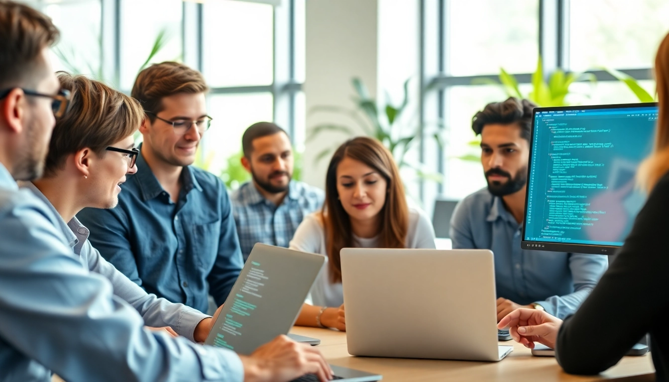 Collaborative scene illustrating skilled developers ready to Hire .Net desktop developers in a modern setting.