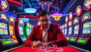 Menangkan di toto slot dengan mesin permainan yang berwarna-warni di kasino.