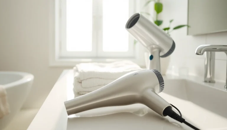 Streamlined laifen swift hair dryer displayed elegantly on a countertop with natural lighting.