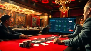 Experience the excitement of f168info.com with players at a luxurious poker table.