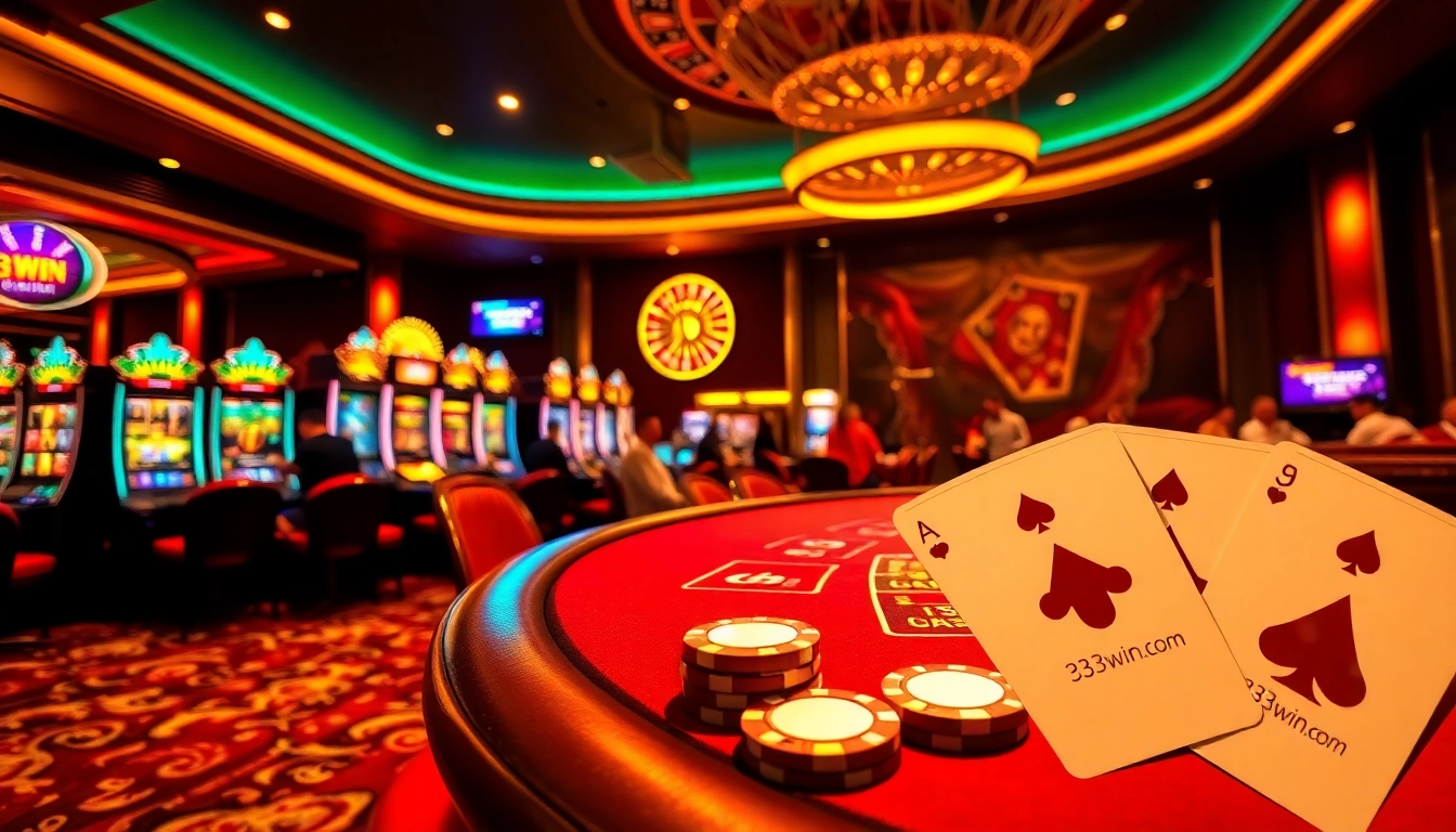 Exciting casino action showcasing 33win. com slots and poker games for thrilling online gambling.