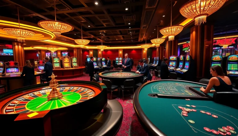 Một cảnh động cho thấy người chơi cá cược tại Bet VIP, nổi bật với bánh xe roulette và bàn poker dưới ánh đèn rực rỡ.