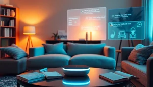 Experience how sex AI transforms intimate conversations through technology in a cozy modern setting.