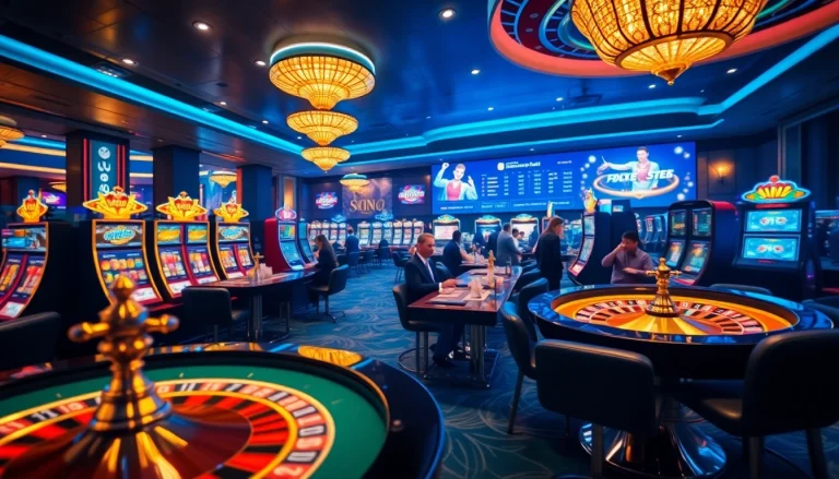 Engaging casino scene showcasing online gambling at https://188bet.archi/ with vibrant slot machines and live betting.