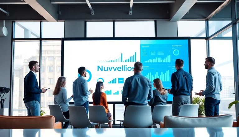 Nuvelios.org의 데이터 분석을 위한 디지털 마케팅 회의 장면