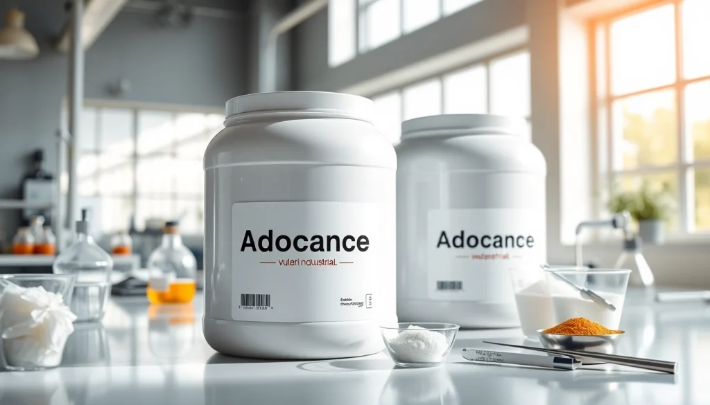 Exploring adoçante industrial em um ambiente de laboratório limpo e moderno