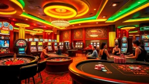 Experience the excitement of gaming at go88 .com with vibrant casino tables and glamorous dealers.