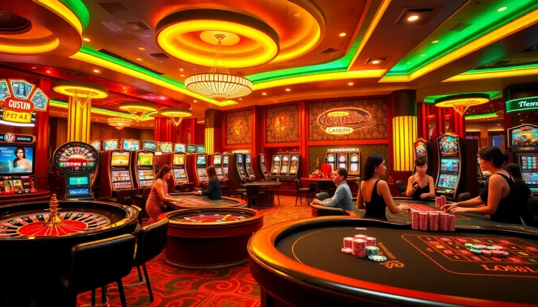 Experience the excitement of gaming at go88 .com with vibrant casino tables and glamorous dealers.