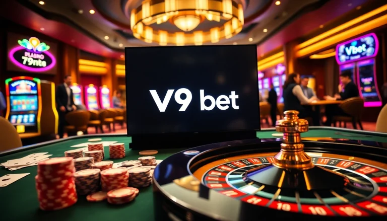Players engaging in thrilling games at V9 bet casino showcasing excitement and strategy.