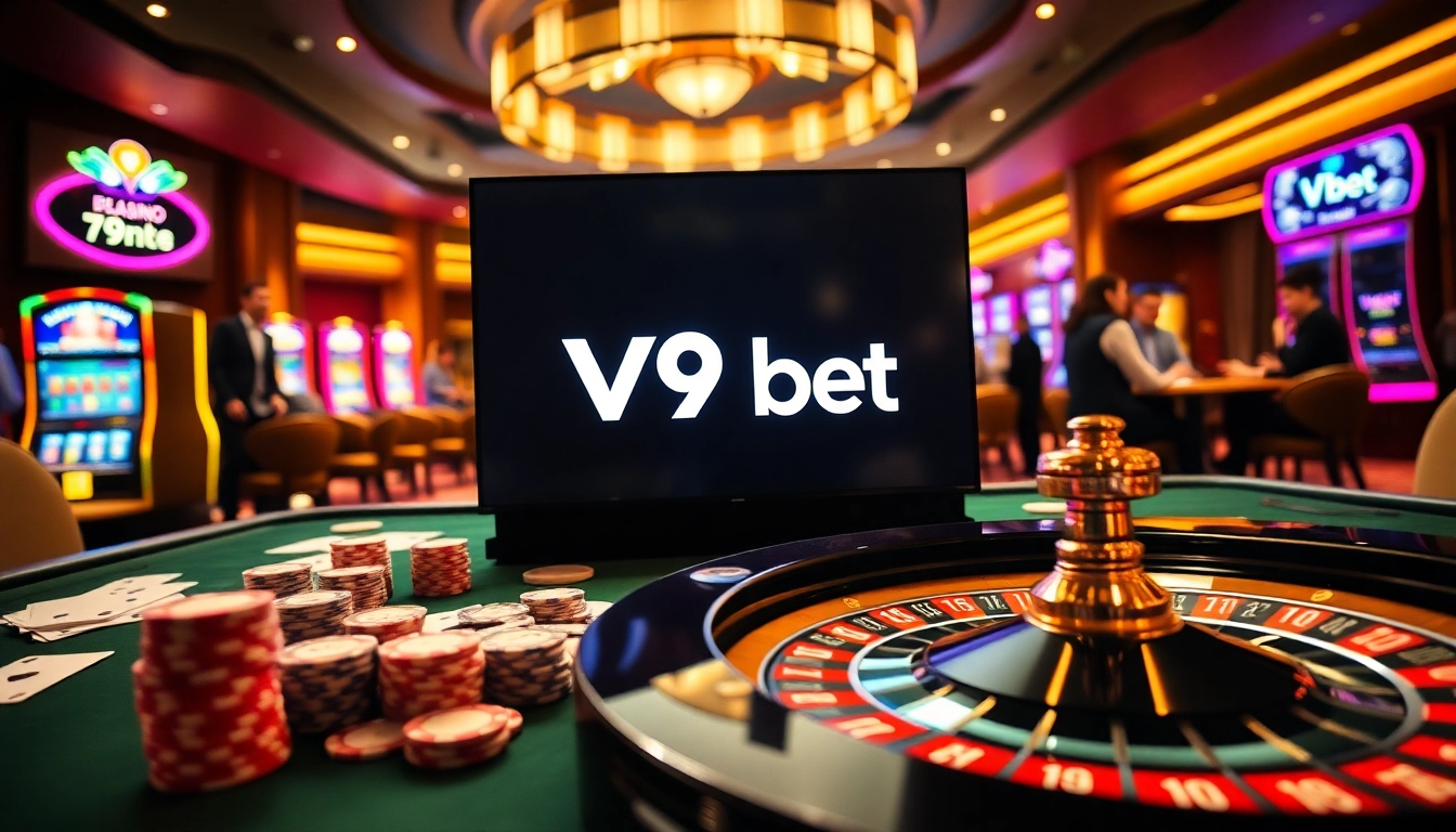 Players engaging in thrilling games at V9 bet casino showcasing excitement and strategy.