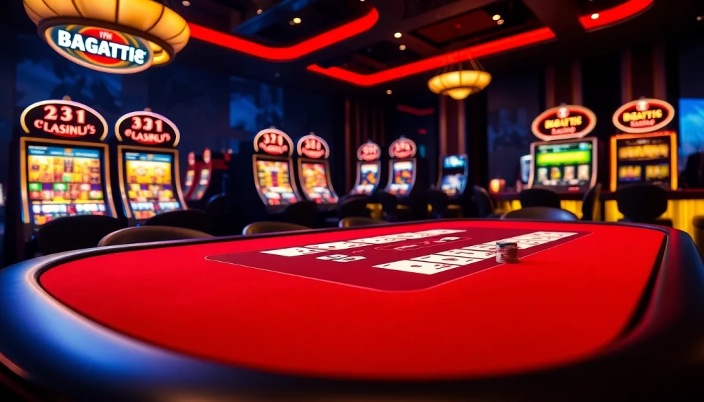 Experience the thrill of Bugatti8 casino gaming with vibrant tables and luxury designs.