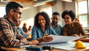 Enhance construction workforce development through diverse training activities in a bright setting.