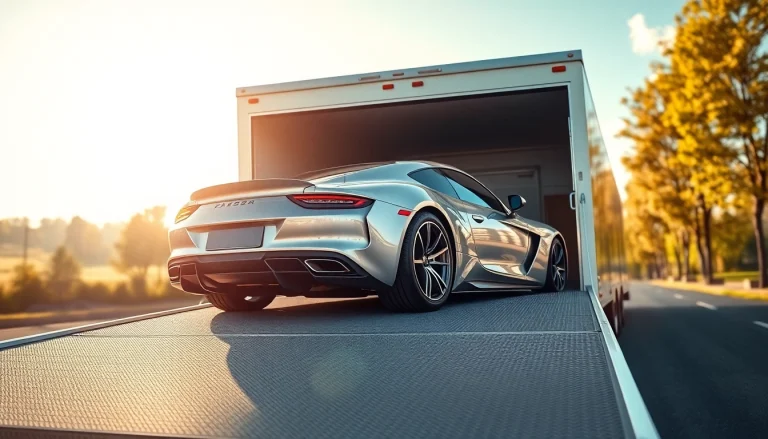 Transport an exquisite vehicle with https://luxuryautocarriers.com in a professional setting.