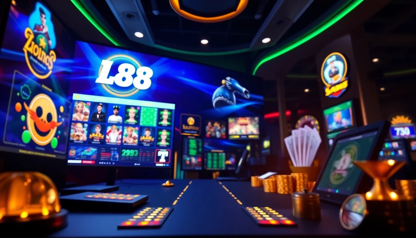 Exciting gaming interface showcasing slots and betting options at https://fly88.deal/ in a modern casino-themed design.