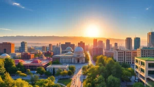 Visit https://albmaftoh.com showcasing a vibrant Almaty cityscape against the stunning Tian Shan mountains.