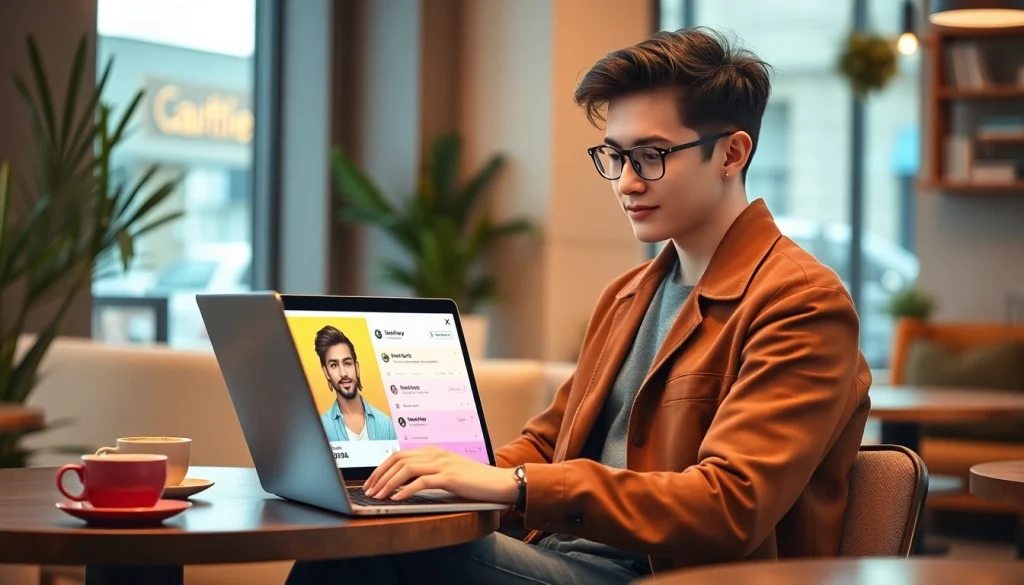 Creating a vibrant whatsapp profile photo in a stylish cafe setting