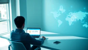 快连VPN offers seamless global connectivity and enhanced security in a modern workspace.