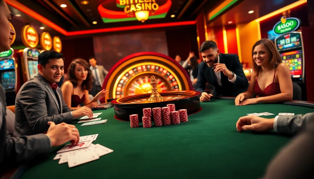 Exciting casino scene featuring poker table and chips highlights the theme "Nếu như vậy bám vào đây".