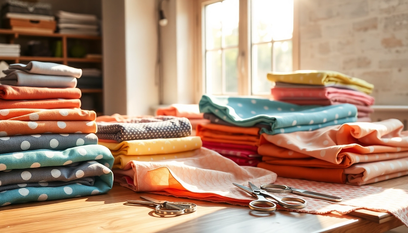 Wafel katoenen stof in een creatieve werkruimte, harmonieus gepresenteerd met naai materiaal.