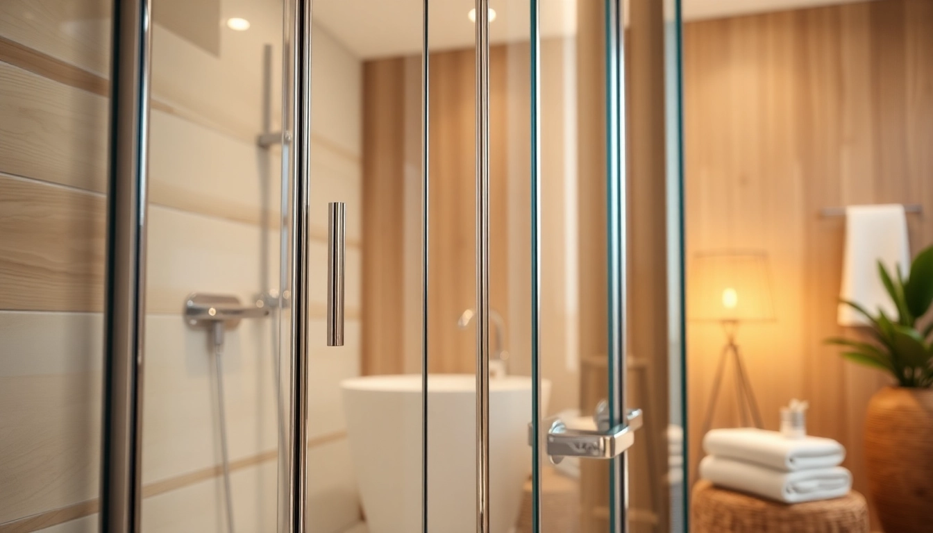 Duschkabine 90x90 mit eleganten Glasplatten und modernen Armaturen in einem stilvollen Badezimmer.