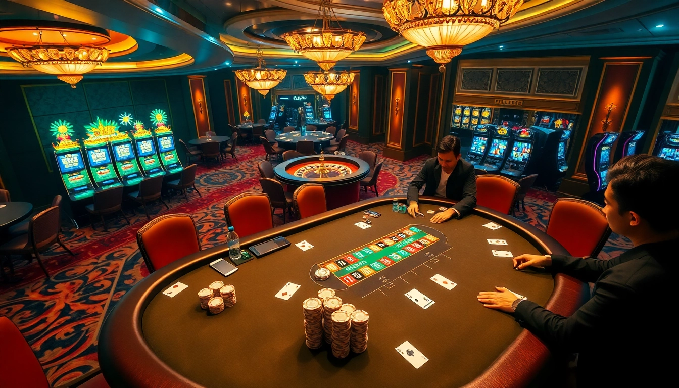 Experience the thrill of winning at 98win trang chủ with a lively casino scene featuring blackjack and poker games.